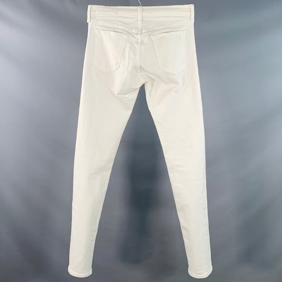RAG & BONE Size 29 White Cotton Blend Skinny Five Pockets Button Fly Jeans - Picture 2 of 10